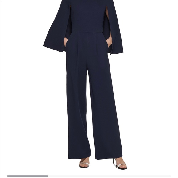 Calvin Klein Pants - Calvin Klein Neck Cape Jumpsuit